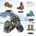 👴🚶🏔️❄️【50% off】Láthatatlan ötfogú csúszásgátló hágóvas, kültéri hágóvas, alkalmas hóban túrázáshoz, hegymászáshoz, sziklamászáshoz és téli jégfelületekhez, idősek számára kötelező darab.