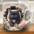🎁【50% OFF】Kreativní hrnek na kávu s kočkou, vynikající dárek