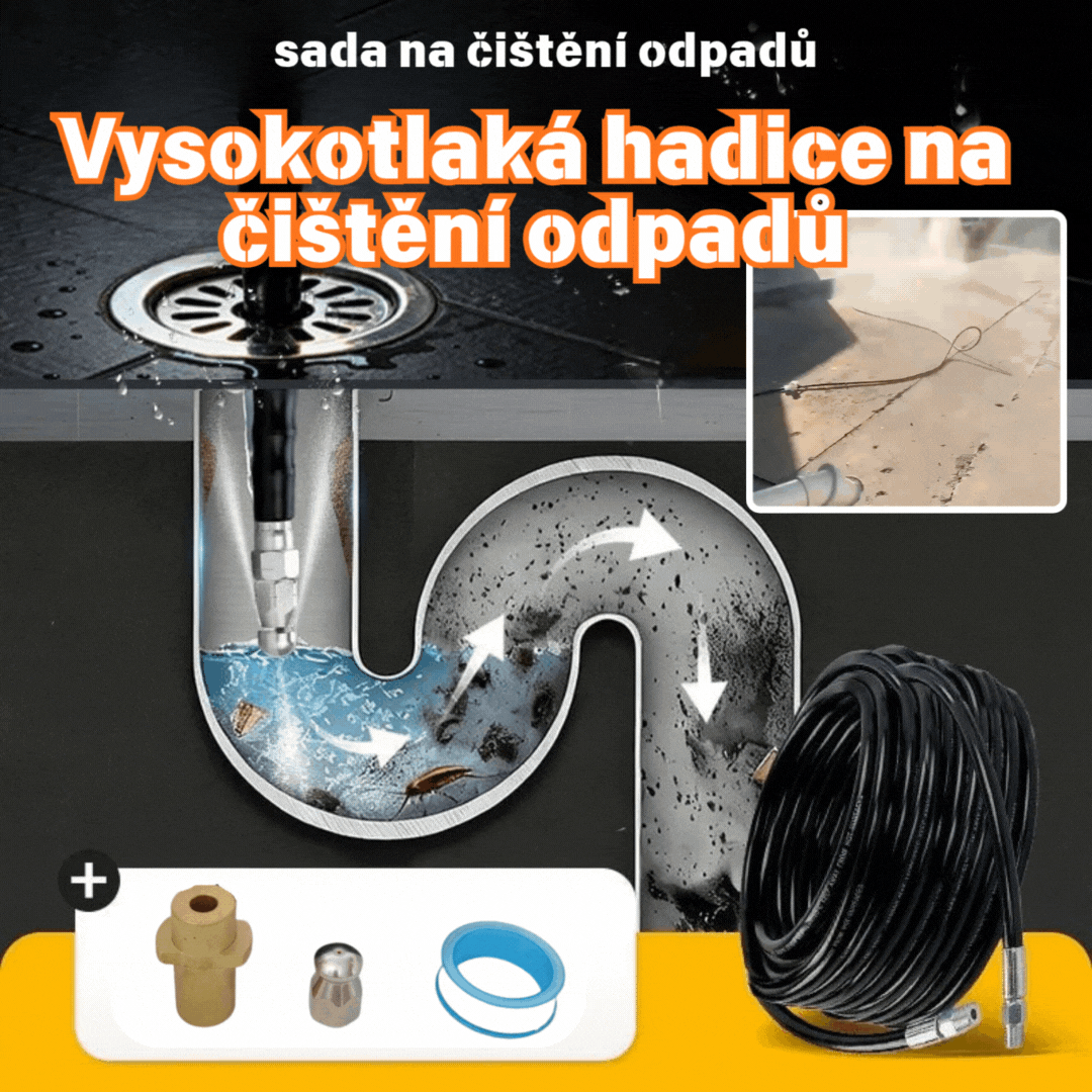 💦50 % POPUST ZDAJ! 🚿 Komplet za čiščenje odtokov 5800 PSI – visokotlačna šoba in cev za zamašene odtoke/cevi🔧📦