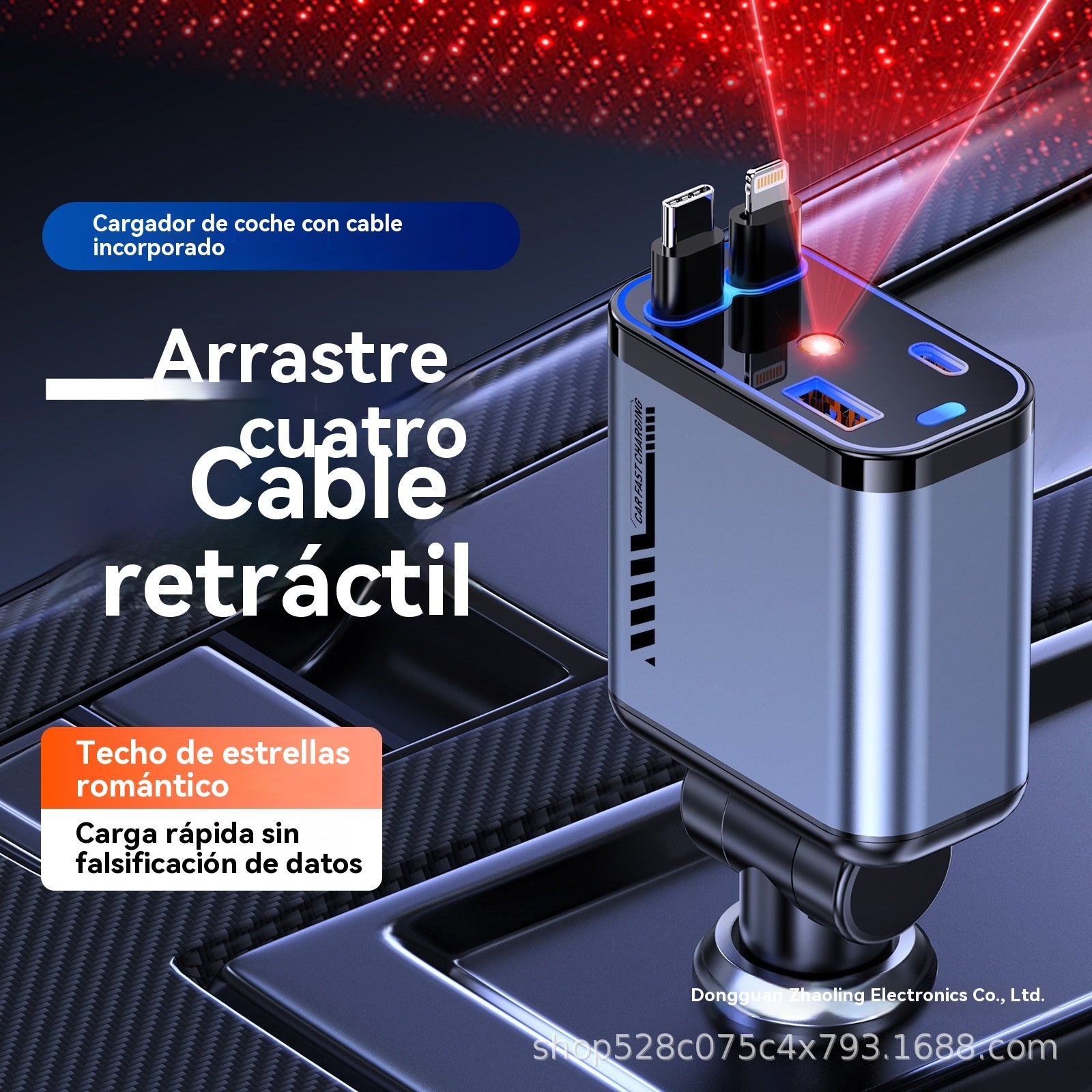 ⚡✨ Εξαιρετικά γρήγορος φορτιστής αυτοκινήτου: Δύο αναδιπλούμενες θύρες USB-C, με φωτισμό περιβάλλοντος με αστερίσκο και έξυπνη προστασία ασφαλείας 🚗💫