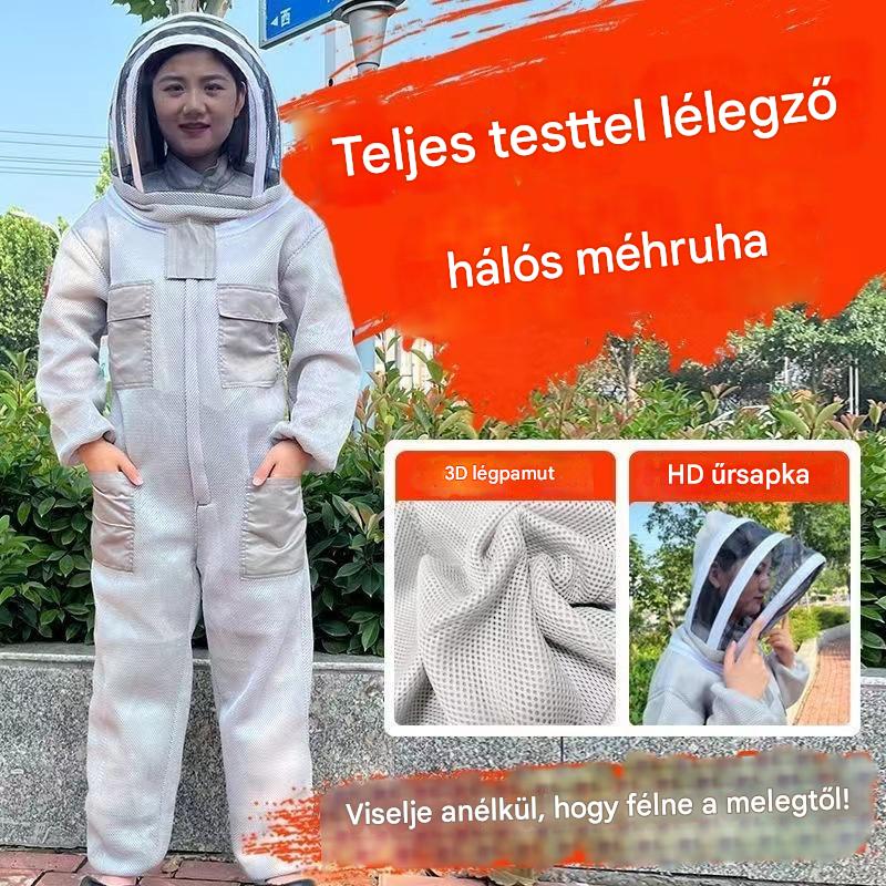 【Korlátozott ideig 50% kedvezmény!】3D pamuthálós egyrészes méh elleni öltöny