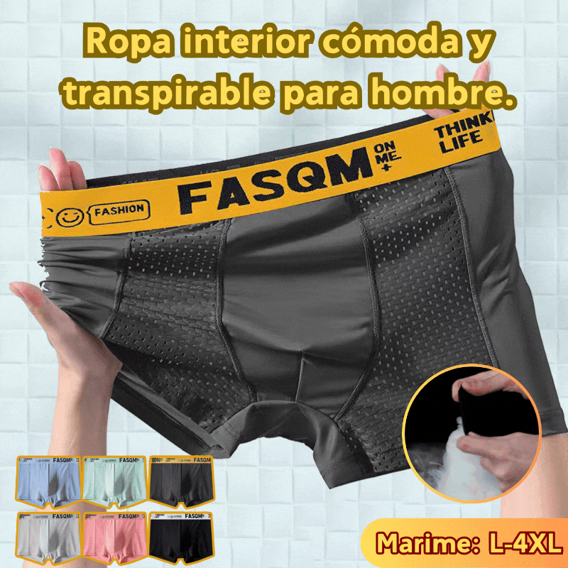 【50% kedvezmény korlátozott ideig】【6 db】Férfi jégselyem lélegző hálós boxeralsó