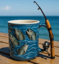 🎣☕Нова чаша за риболов Креативна чаша, изработена от смола, специално проектирана за любителите на риболова.