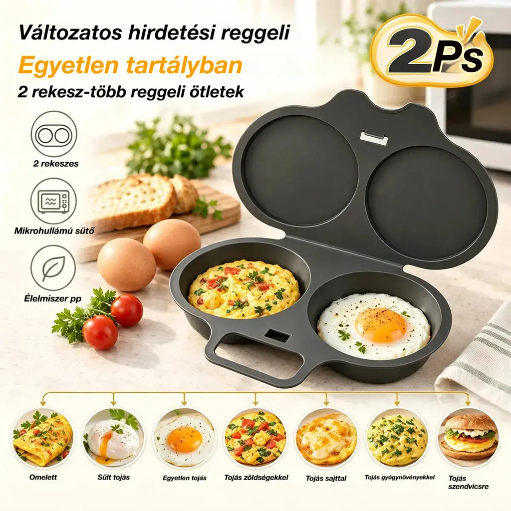 🎁2 darab 7900 Ft💥Mikrohullámú tojásfőző: dupla üregű, tapadásmentes és könnyen tisztítható.🏠