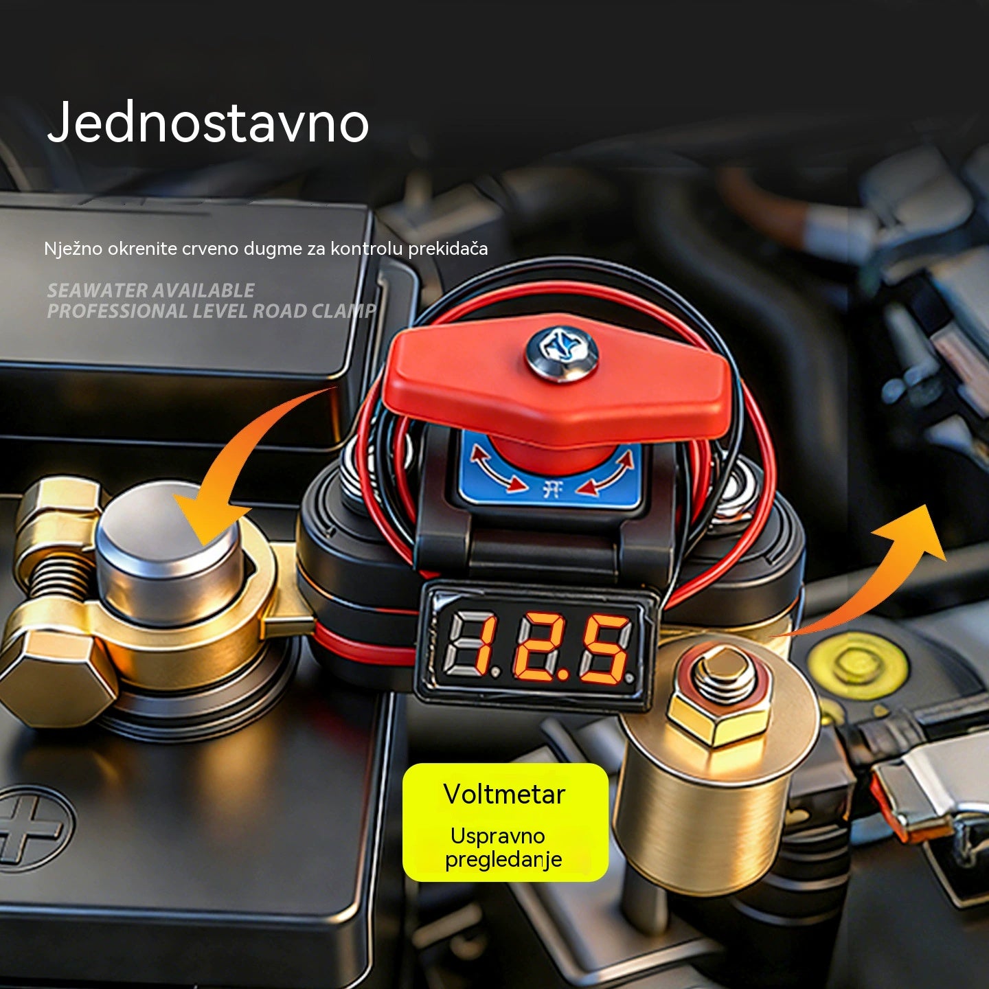👍👍Univerzalni rotacijski prekidač za isključivanje akumulatora od 360° za automobile. Novi mesingani prekidač za isključivanje akumulatora velike snage sa zaštitom od curenja.