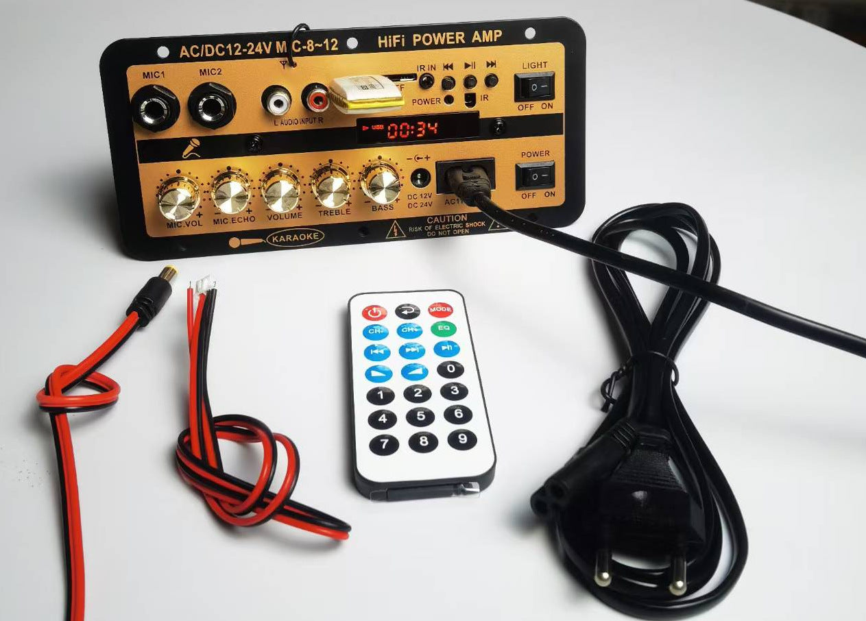 🔊【30% popusta】🎶📣12V/24V Bluetooth DSP pojačalo sa zaslonom, TF/USB utor, pogodno za automobilske sustave