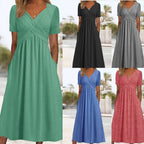 【50% kedvezmény!】【S-3XL】Tiszta színű, hétköznapi divatos közepes hosszúságú ruha
