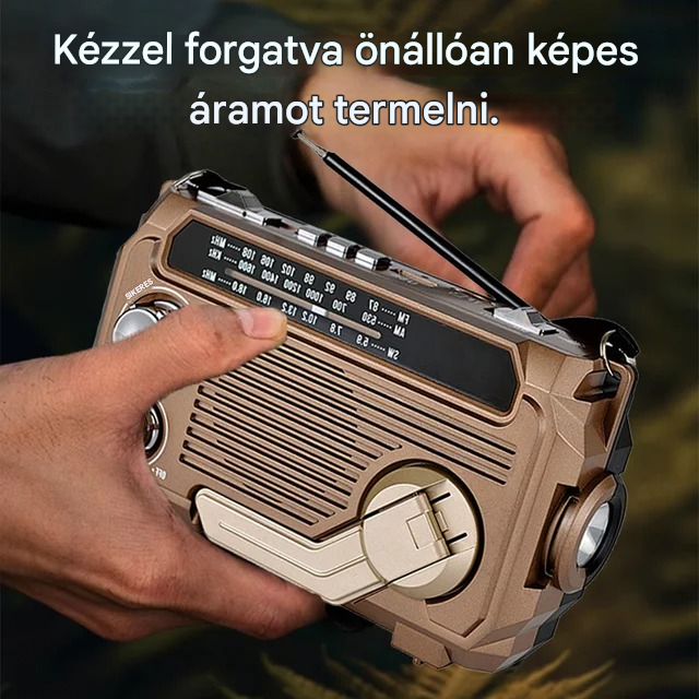 🏕️【Ograniczona czasowo zniżka 50%】Hordozható multifunkcionális AM rádiós zseblámpa