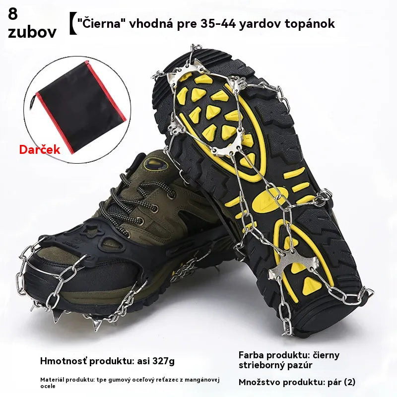 Protišmykové návleky na topánky s hrotmi a reťazou