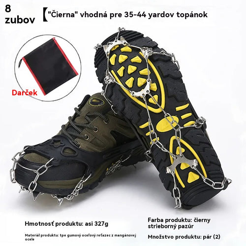 Protišmykové návleky na topánky s hrotmi a reťazou