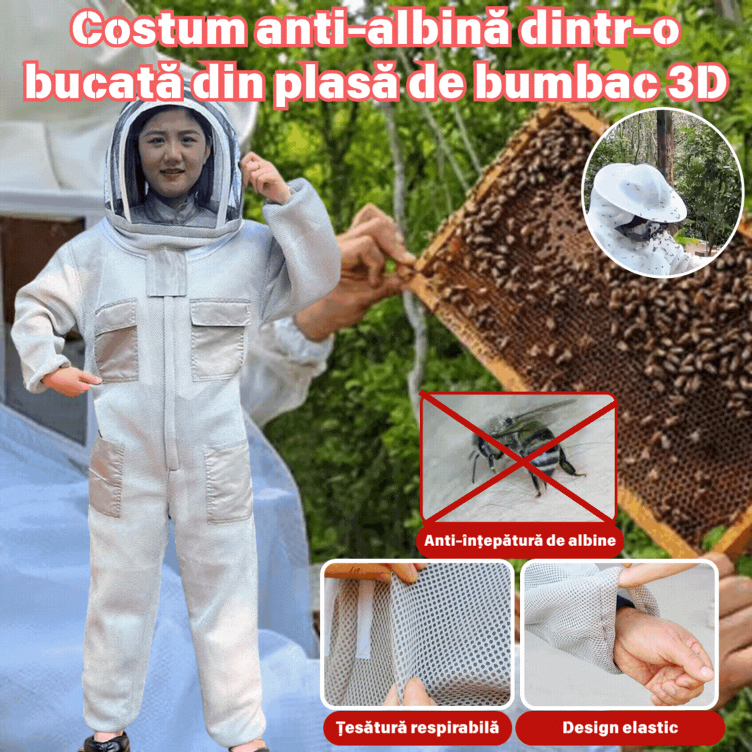 【Korlátozott ideig 50% kedvezmény!】3D pamuthálós egyrészes méh elleni öltöny