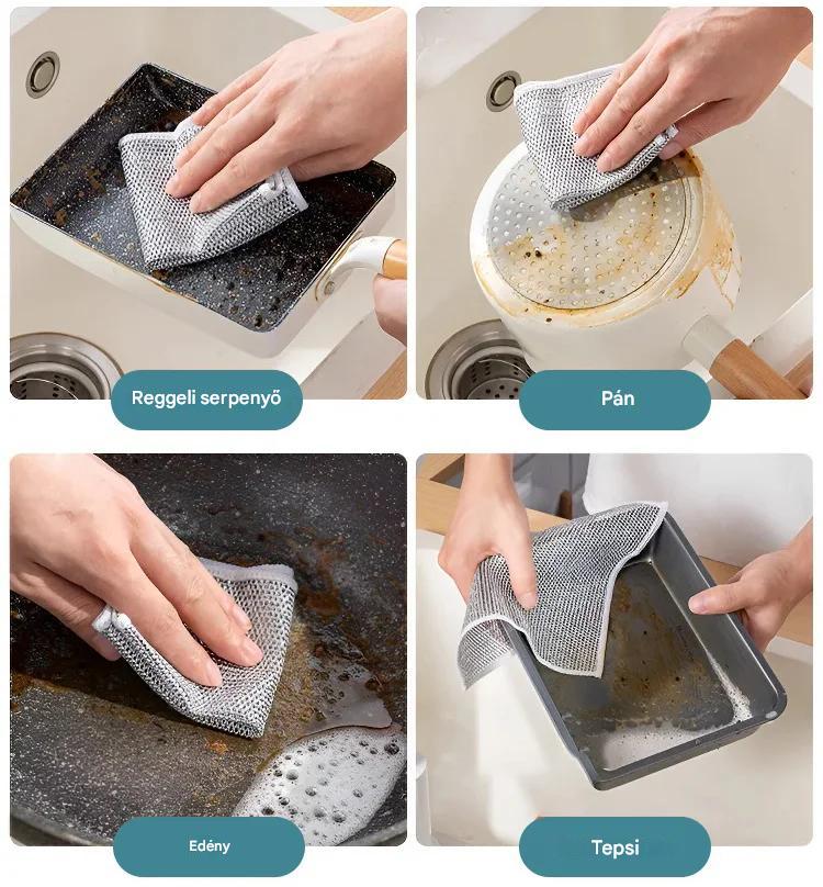 【20 PCS】 Acélgyapotos mosogatószivacs, ami nem tartja meg a koszt és könnyebbé teszi a mosogatást