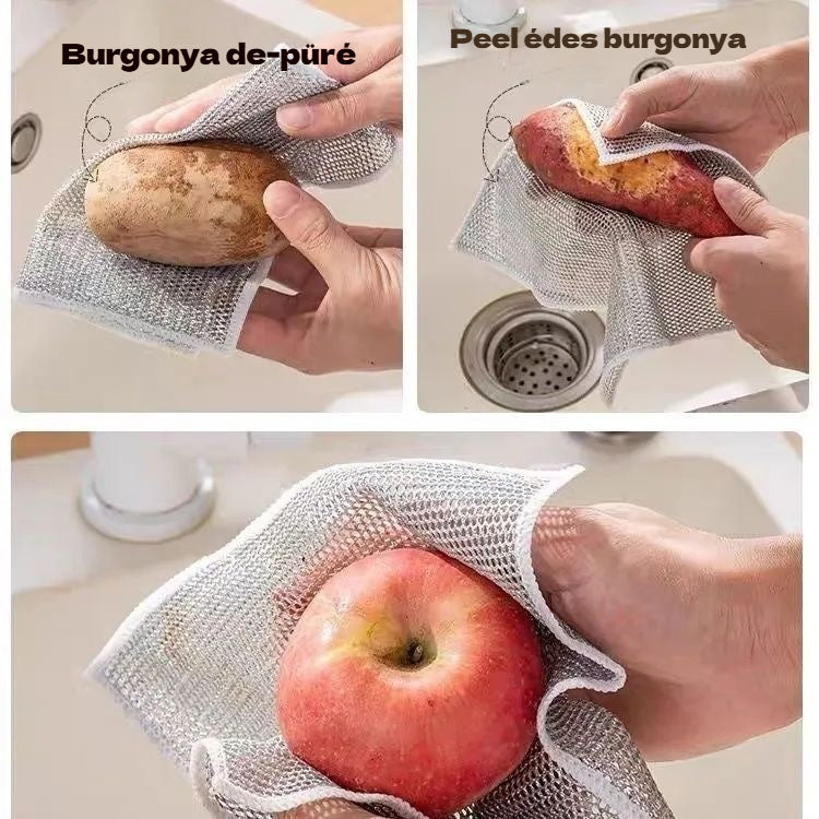 【20 PCS】 Acélgyapotos mosogatószivacs, ami nem tartja meg a koszt és könnyebbé teszi a mosogatást
