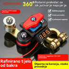 👍👍Univerzalni rotacijski prekidač za isključivanje akumulatora od 360° za automobile. Novi mesingani prekidač za isključivanje akumulatora velike snage sa zaštitom od curenja.