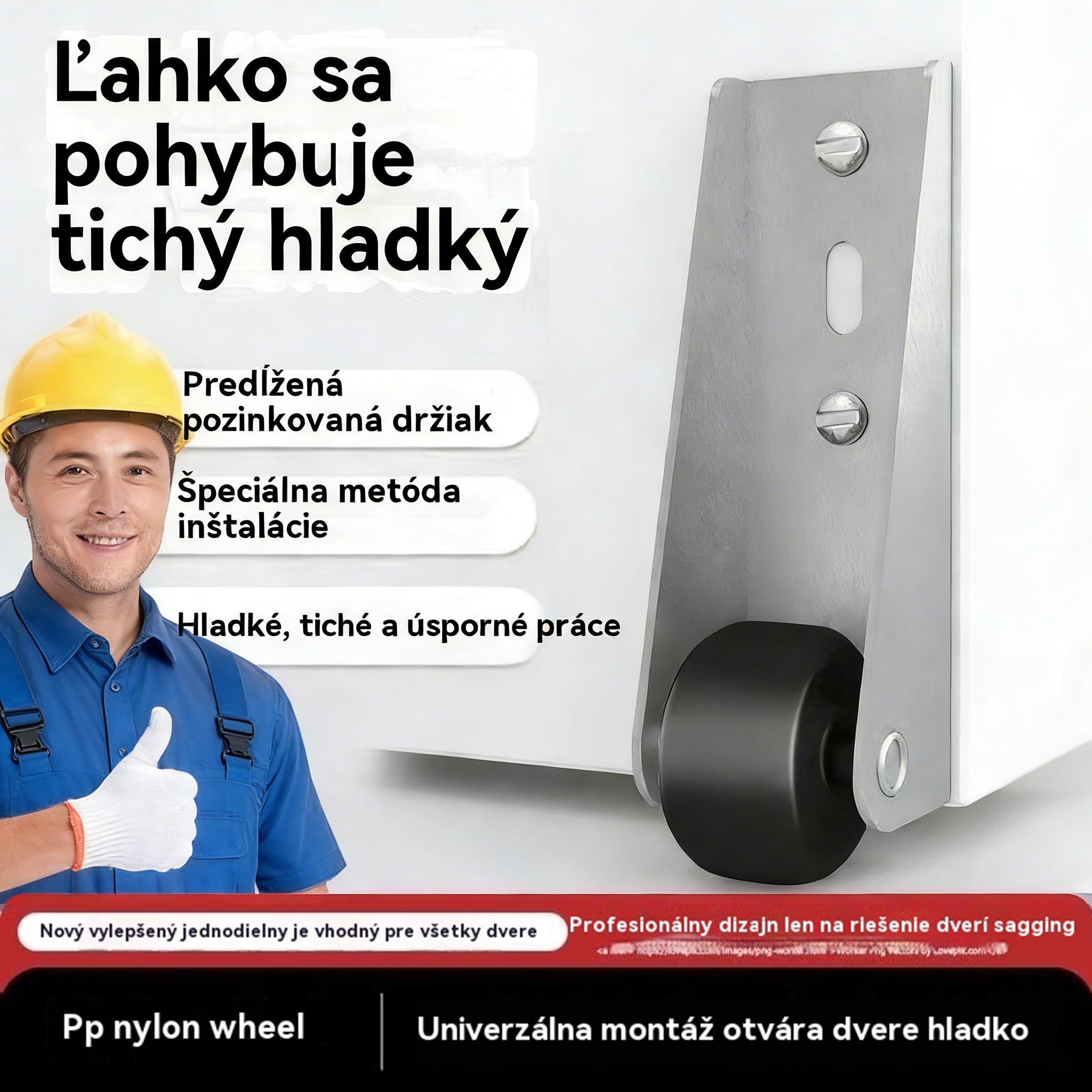 🧰✨【12 koliesok + 48 skrutiek】🚪 Podpera posuvných dverí s kolieskami – tichá, nastaviteľná a ľahko sa inštaluje 🔧