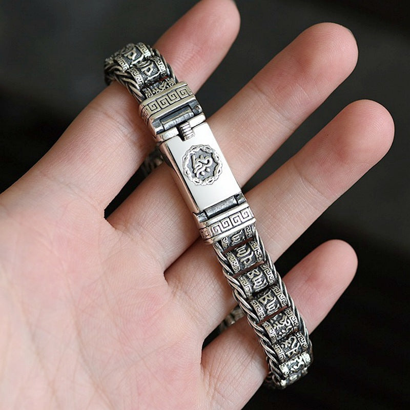 🔥【Vásároljon 1-et, kap 1-et ingyen】S925 ezüst férfi csavart gyöngyös karkötő