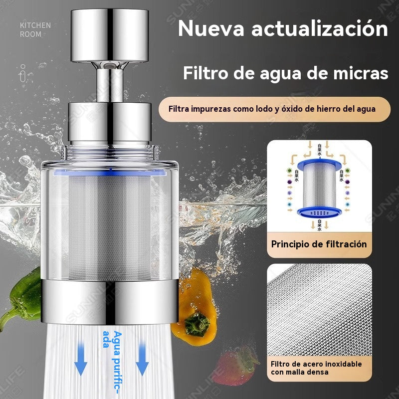 🔥💦【Compra uno y llévate otro gratis】Aireador de filtro universal con interfaz de acero inoxidable