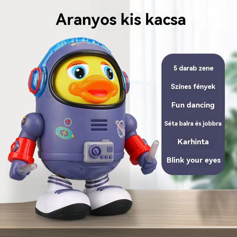 🦆Táncoló űrkacsa! 🌈Színes fények✨ + dinamikus zene🎶Vidám játék babáknak