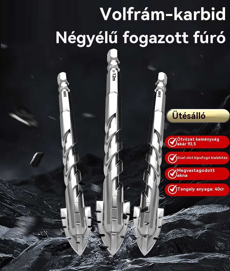 🔥40% kedvezmény!🔥🧰【3+4+5+6+8+10+12mm】Frissített, szuperkemény volfrámacél excenteres fúrófej, recés éllel