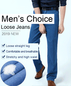 🔥👖【Промоция – Намаление 40%】Мъжки дънки с висока талия, еластични и големи размери