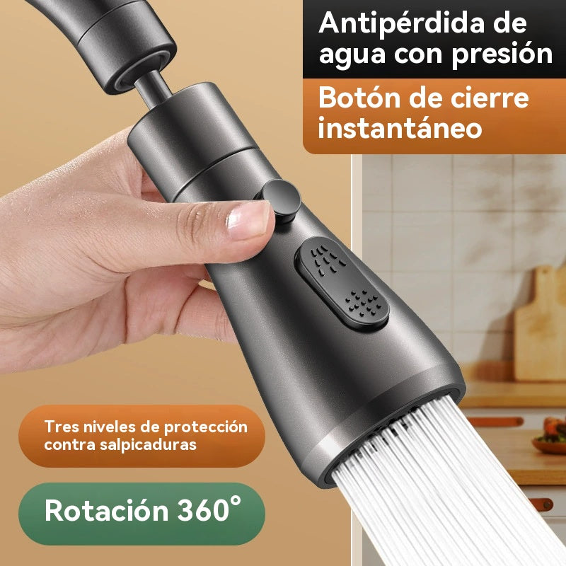 🔥Boquilla de filtro de grifo giratoria universal para cocinas, extensible y giratoria 360°, lo que hace que lavar las verduras sea muy cómodo.