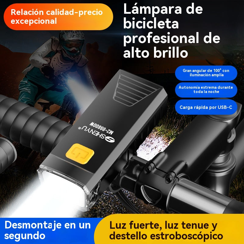 💡【Compra 1 y llévate 1 gratis】💡Luz LED recargable para bicicleta superbrillante🚴‍♂️Tecnología óptica innovadora | Iluminación nítida por la noche, ¡segura incluso en días de lluvia! 🌧️✨