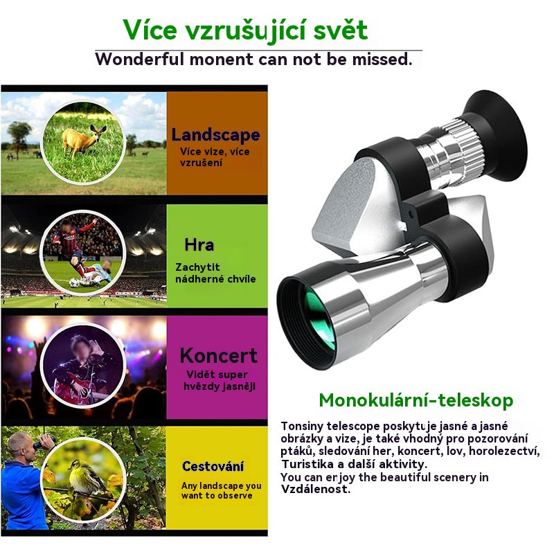 【30% sleva🔭】Mini monokulární dalekohled na telefon – Přenosný monokulární dalekohled na cesty a pozorování