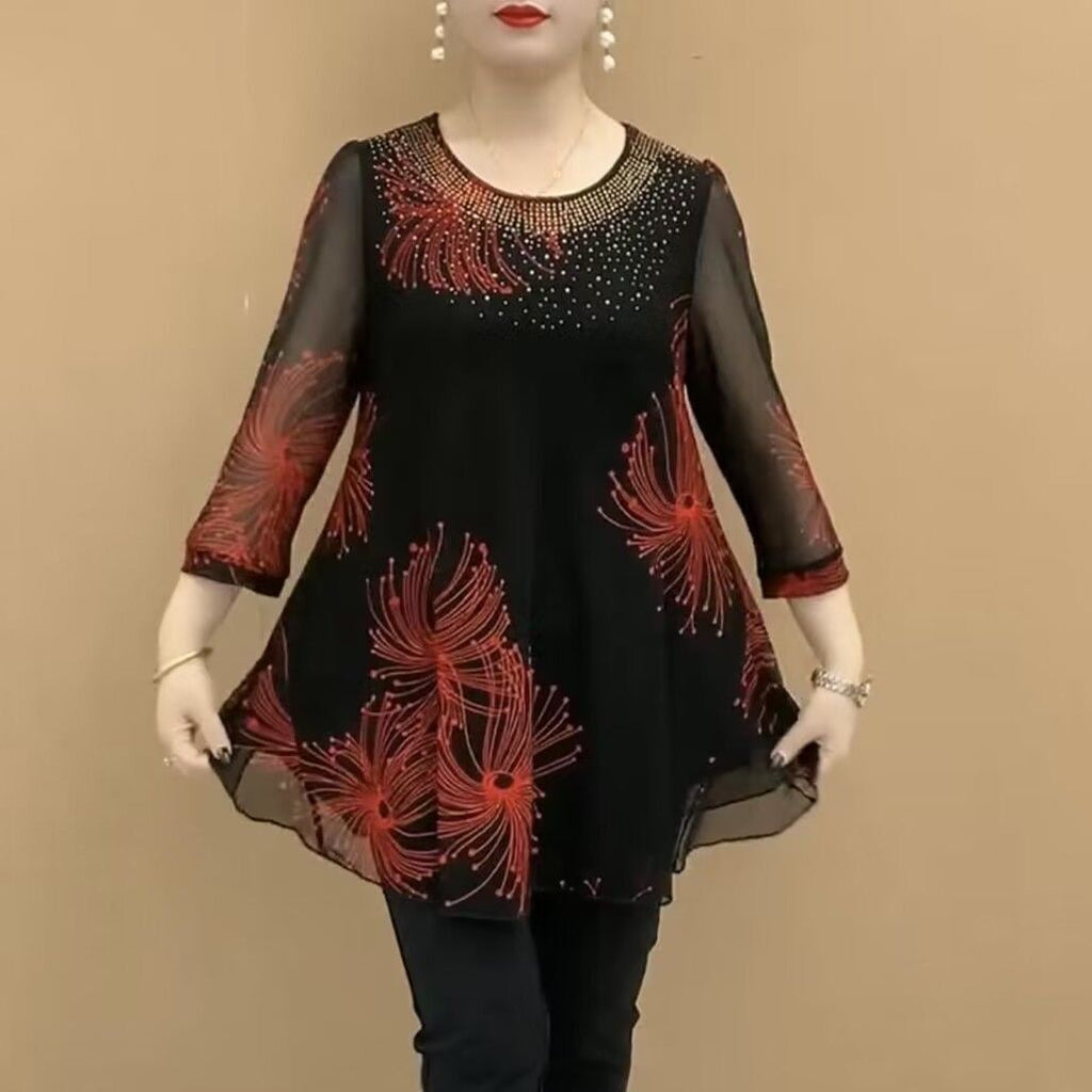 50%OFF【M-4XL】Divatos sifon ing hímzett virágokkal a nők számára 2026