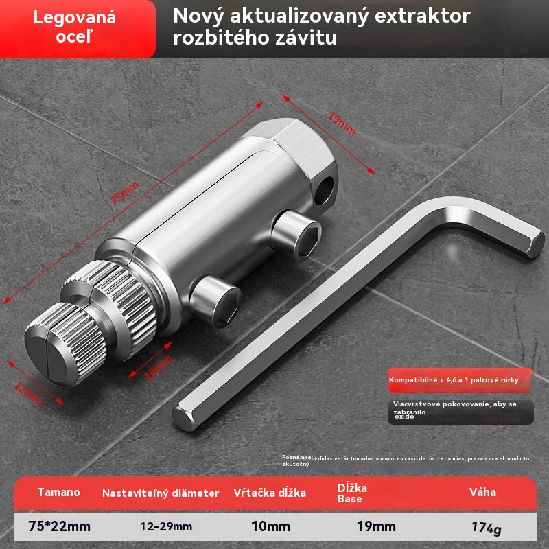 🔥Odstraňovač pretrhnutých závitov pre rohový ventilový kohútik, univerzálny kohútik