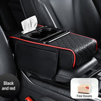 🚗🚗Univerzálna kožená podložka na lakťovú opierku do auta 4 v 1 ✅ Vstavaný box na vreckovky ✅ Držiak pohárov