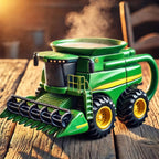 ☕Taza de café con tractor agrícola retro