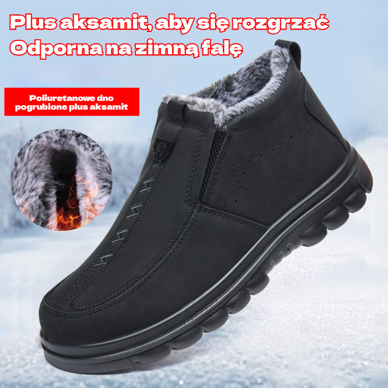 🔥SLEVA 40 % + DOPRAVA ZDARMA🔥 Pánské teplé volnočasové boty s kulatou špičkou, teplé a pohodlné, protiskluzové a odolné