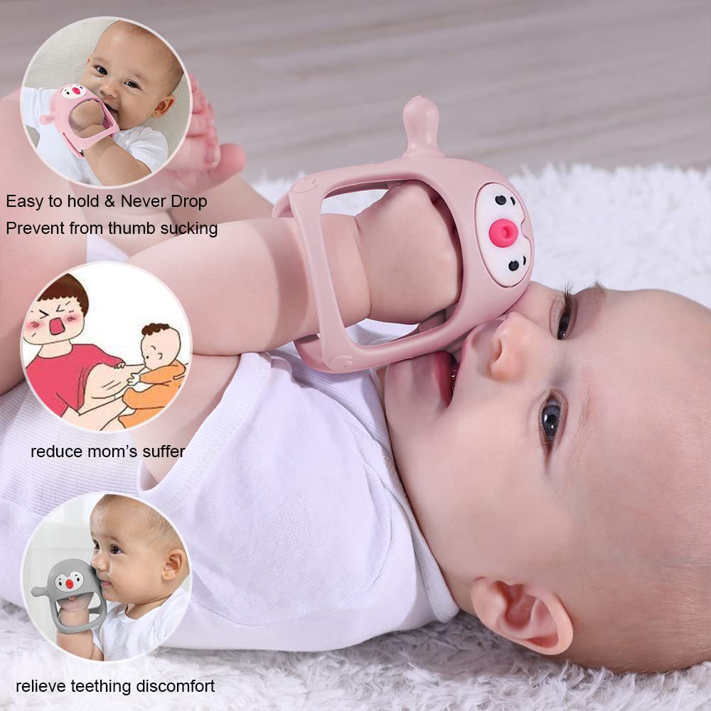 💝【50% popusta】👼Silikonska glodalica za bebe od 0 do 12 mjeseci, 🍼Duda za ruke za dojenje
