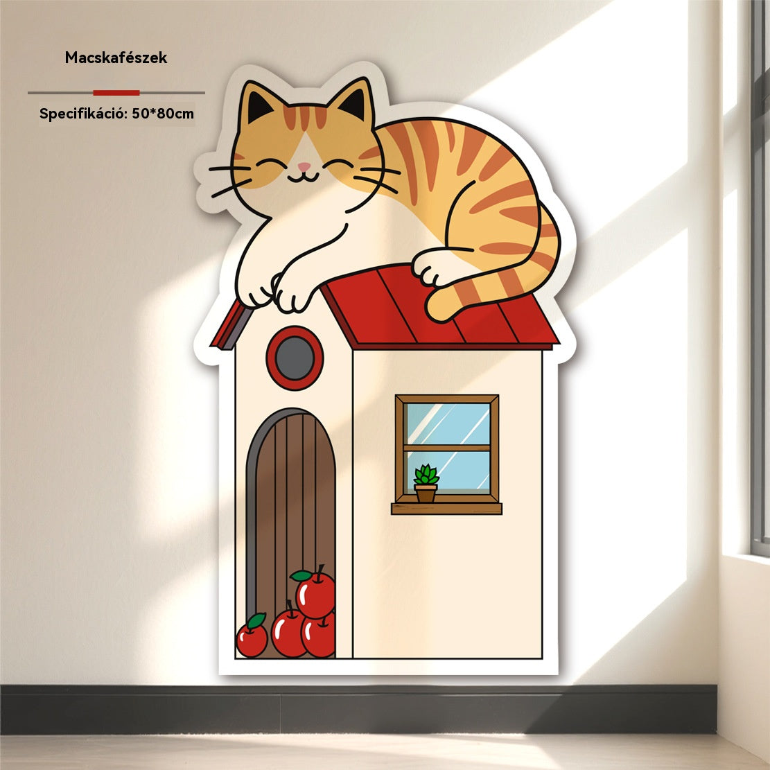 🏆【🔥Eladó】🐱Automatikusan záródó macskakaparódeszka - Kocka alakú függőleges kaparódeszka - Nincs szükség telepítésre, csak ragaszd fel és használd.