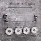 🚿✨ Barra de toalla con ventosa ajustable: no requiere perforar, no daña y tiene un agarre cómodo.