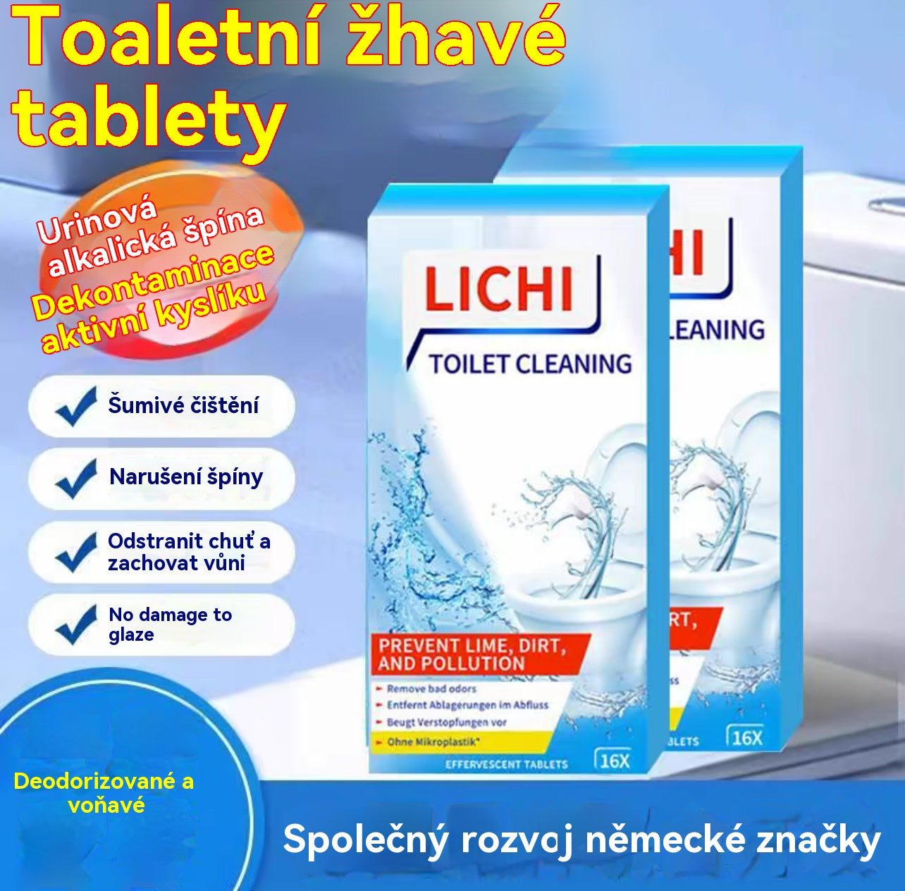 🌟【Při koupi 2 získáte 1 zdarma】💦16 tablet v krabici, silná čisticí pěna na toalety