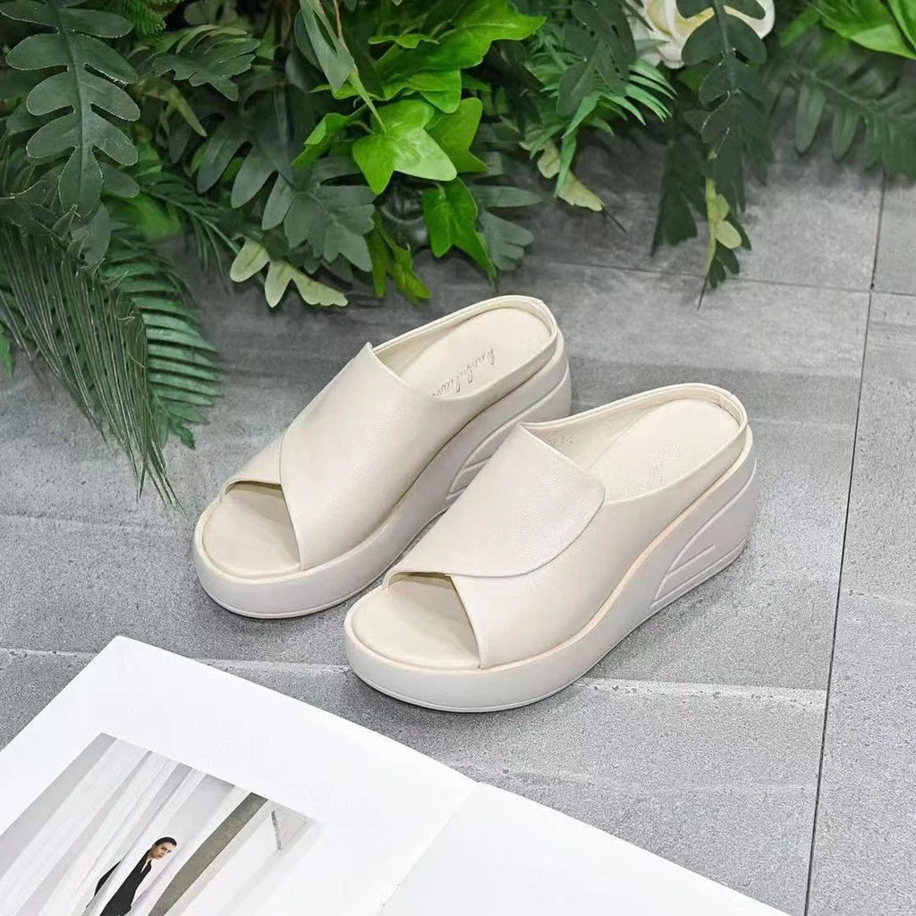 【utolsó nap - 50% kedvezmény】【35-40】 【Sarok 5,5 cm】Puha talpú ékszandál