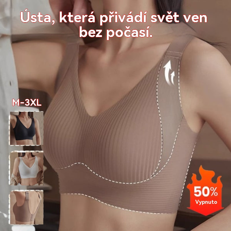 😍【Výprodejová akce: kup 1, získej 1 zdarma!】Dámská jednodílná podprsenka bez kostic ❤️【40-95 kg】