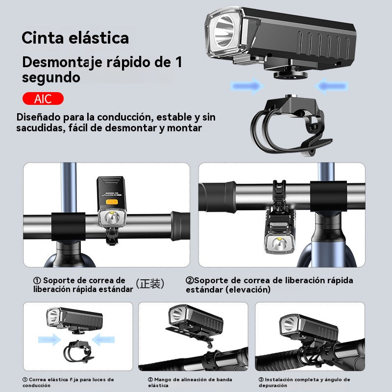 💡【Compra 1 y llévate 1 gratis】💡Luz LED recargable para bicicleta superbrillante🚴‍♂️Tecnología óptica innovadora | Iluminación nítida por la noche, ¡segura incluso en días de lluvia! 🌧️✨