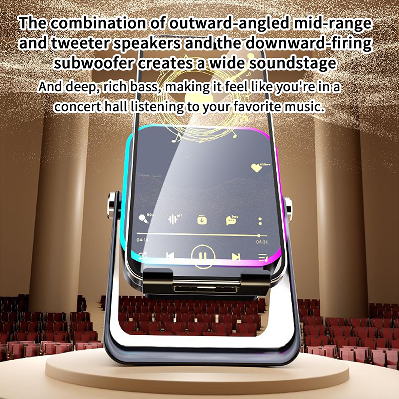 🔥📢 50% kedvezmény! 5 az 1-ben Bluetooth hangszóró vezeték nélküli töltéssel és állítható telefon tartóval 🎶⚡