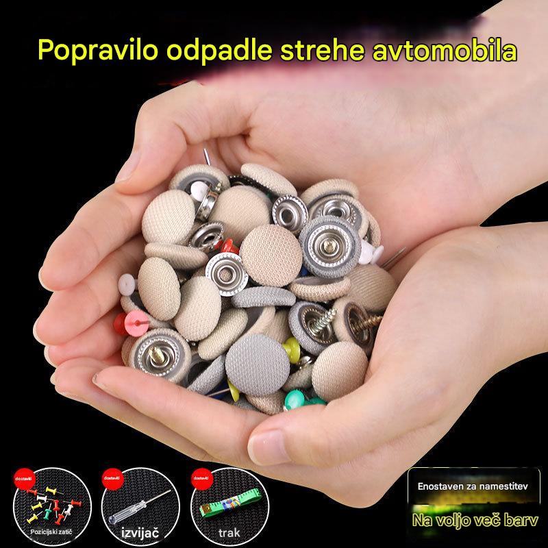 Strešno platno avtomobila odpada, popravite sponko za pritrditev žebljev (kit orodja za montažo + izvijač + brisača vključen)