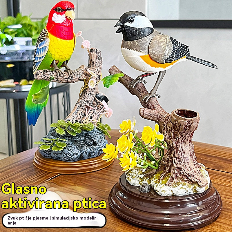 🦜🐦Simulacija s glasovnim upravljanjem, kreativni slatki ukrasi za ptice s glasovnim upravljanjem, ukrasni ukrasi za sobni stol