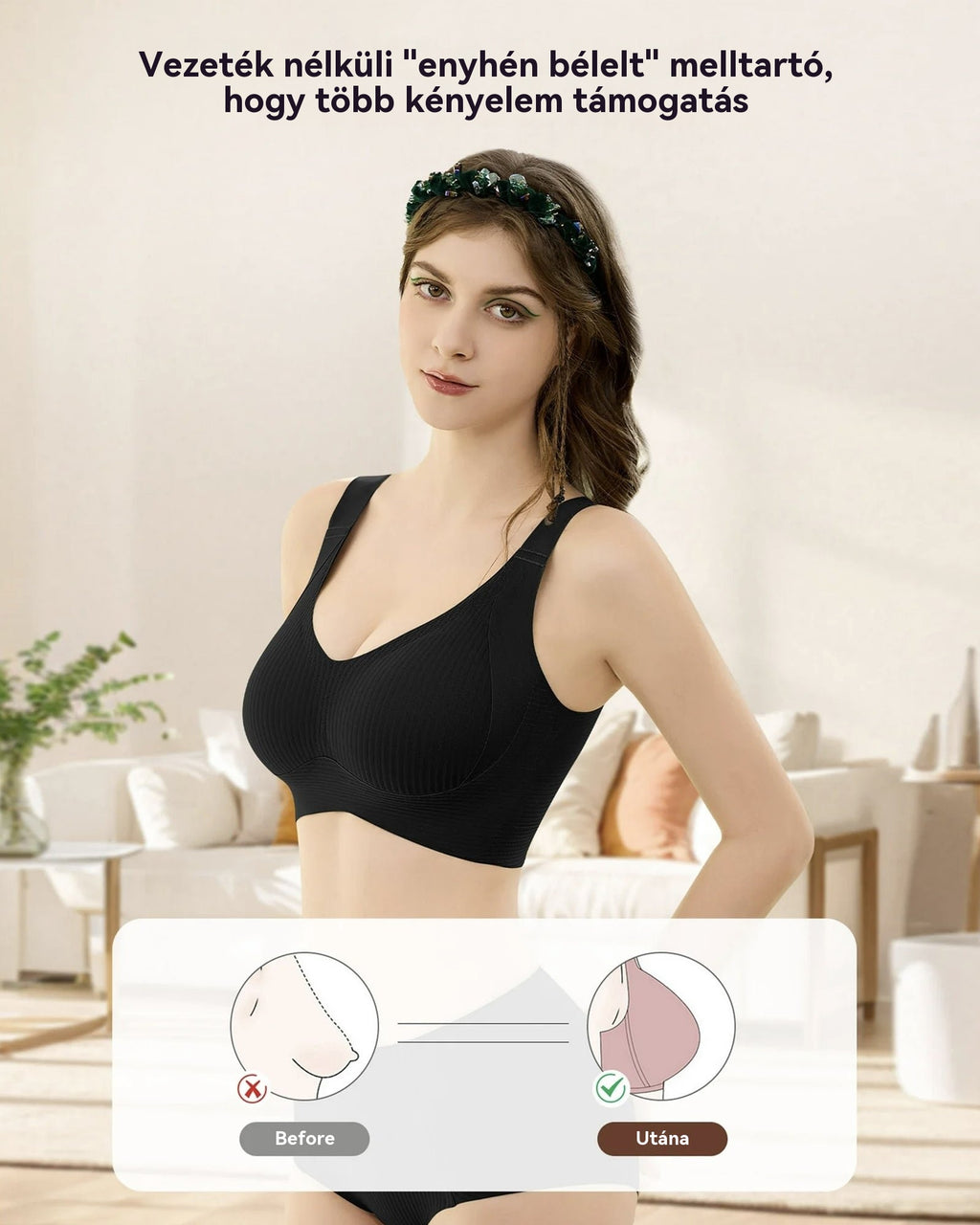 【50% kedvezmény】【4 db-os csomag】Női egyrészes, vezeték nélküli melltartó【40-95 kg】