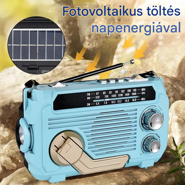 🏕️【Ograniczona czasowo zniżka 50%】Hordozható multifunkcionális AM rádiós zseblámpa