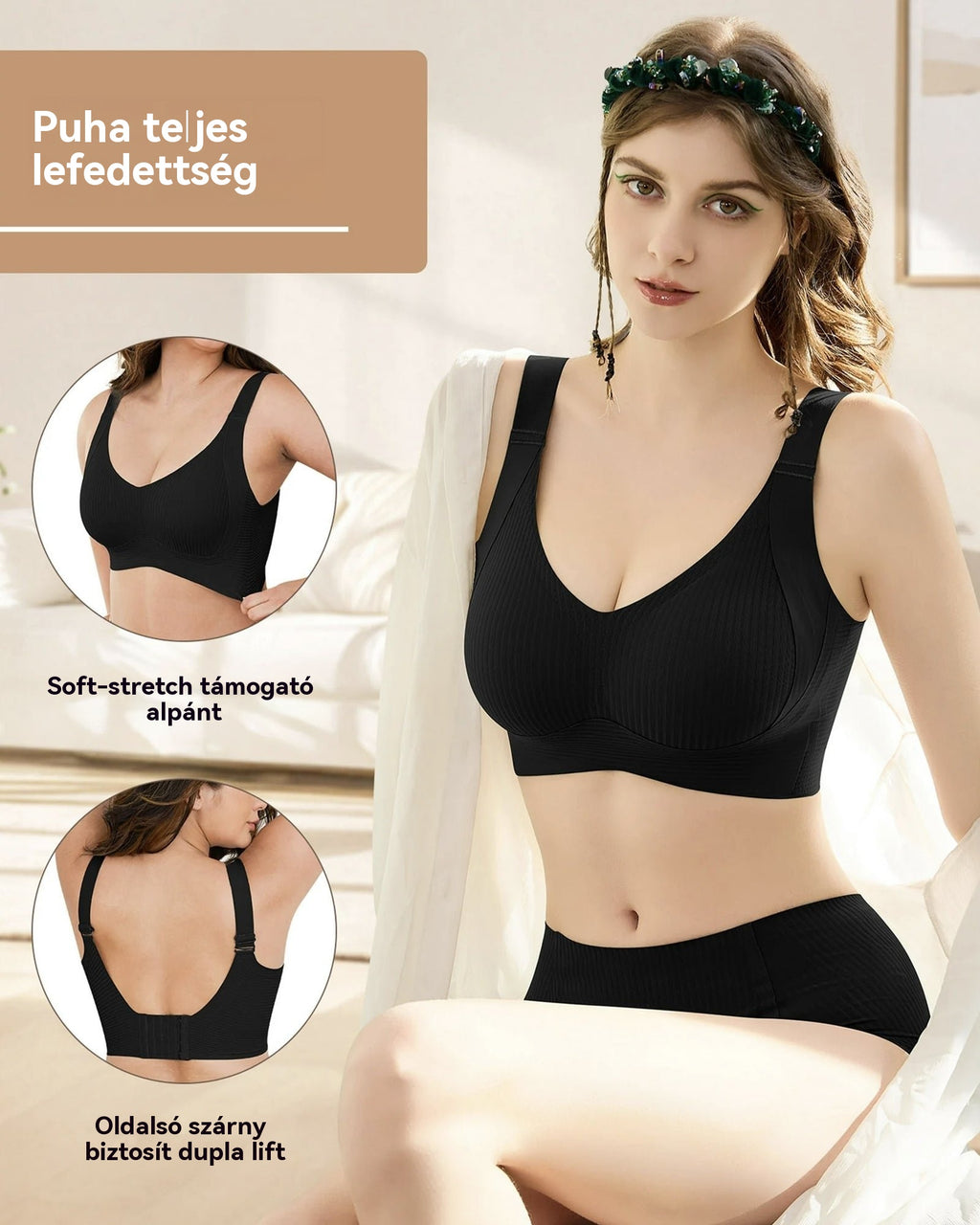 【50% kedvezmény】【4 db-os csomag】Női egyrészes, vezeték nélküli melltartó【40-95 kg】