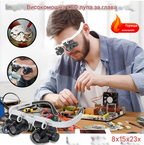 🔍Лупа с окуляри 8x, 15x и 23x, оборудвана с LED осветление