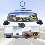 🚗📲 Автомобилна видеорегистратор за огледало за обратно виждане, 1080P HD син екран, антирефлексно покритие