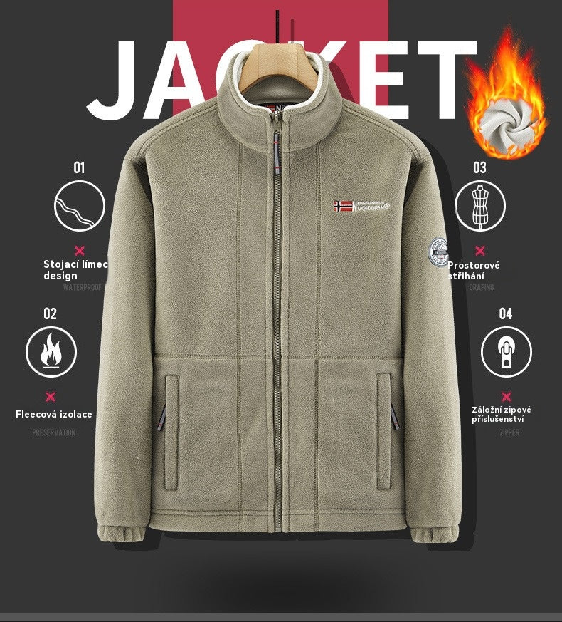 【S-3XL】Pánská silná sametová fleecová bunda, podzim a zima, teplá, lehká, velká velikost-