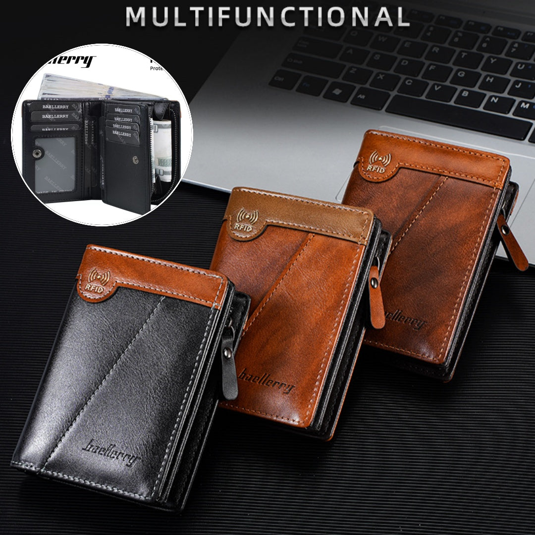 Platba pri doručení | Nová prémiová pánska peňaženka na zips v retro štýle s RFID ochranou