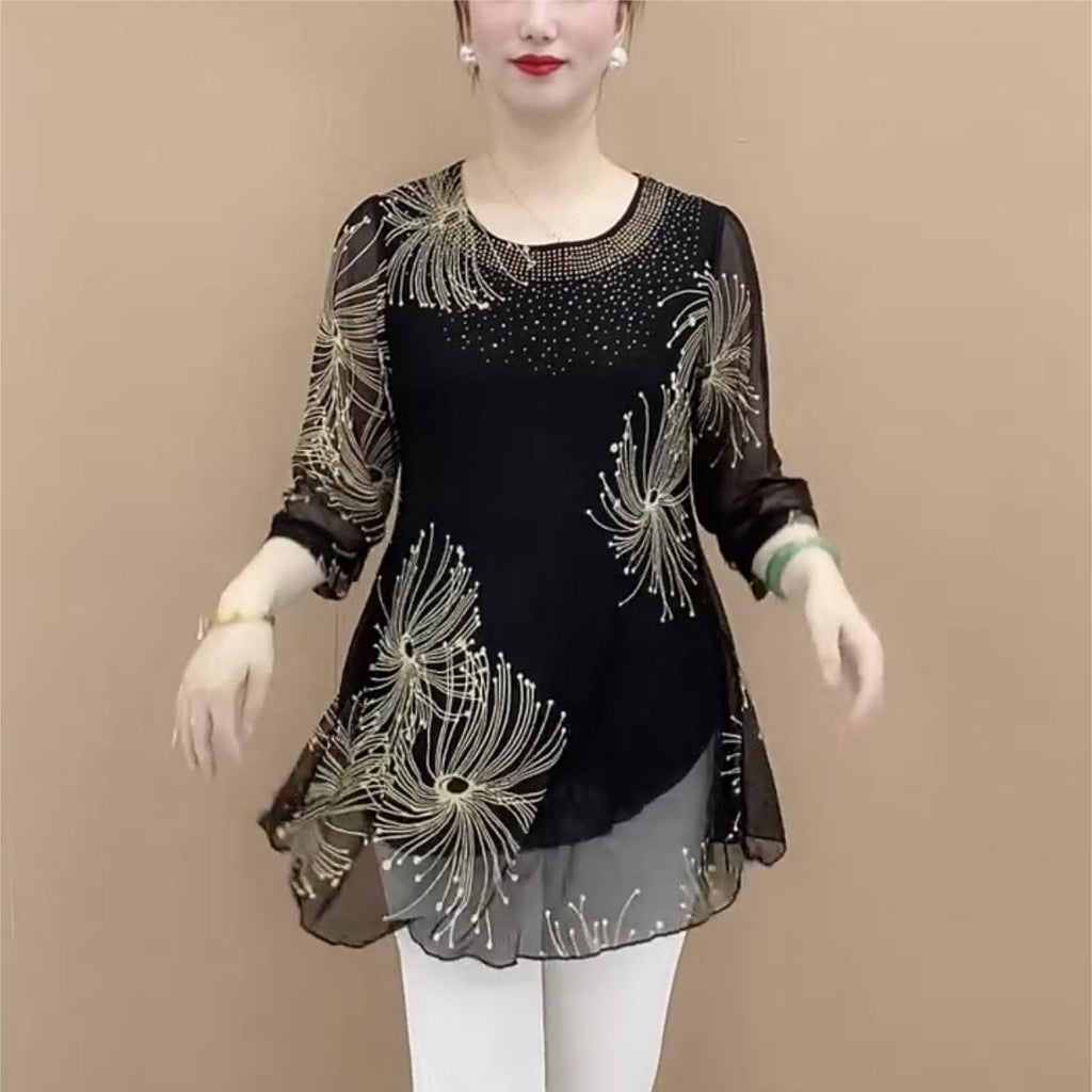 50%OFF【M-4XL】Divatos sifon ing hímzett virágokkal a nők számára 2026